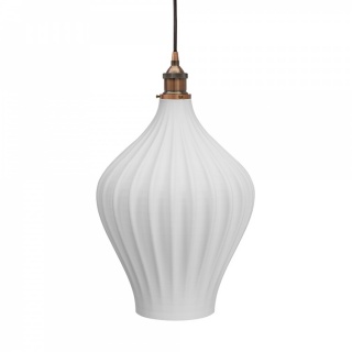 Persian Fluted Orbicular Surf White Pendant Light